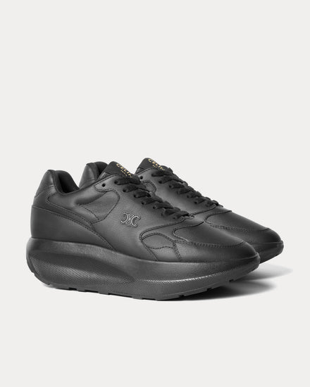 Celine Rocker Tumbled Calfskin Black Low Top Sneakers - 3