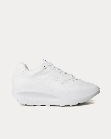 Celine Rocker Tumbled Calfskin White Low Top Sneakers