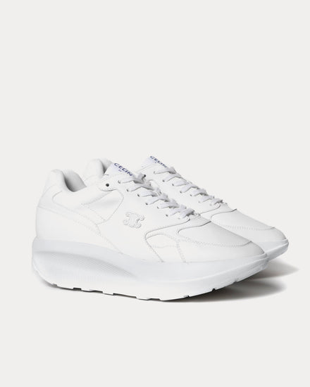 Celine Rocker Tumbled Calfskin White Low Top Sneakers - 3
