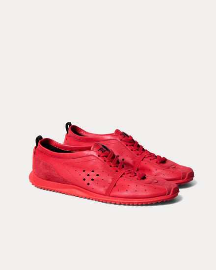Celine Soft Stretch Lambskin & Suede Ultra Red Low Top Sneakers - 2