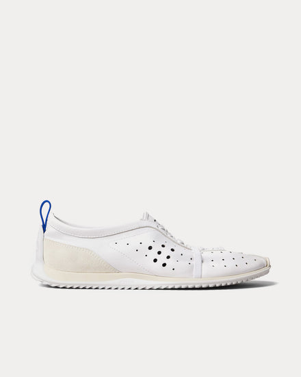 Celine Soft Stretch Lambskin & Suede Optic White Low Top Sneakers - 1
