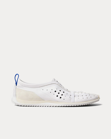 Celine Soft Stretch Lambskin & Suede Optic White Low Top Sneakers
