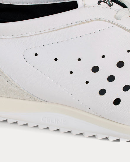 Celine Soft Stretch Lambskin & Suede Optic White Low Top Sneakers - 4