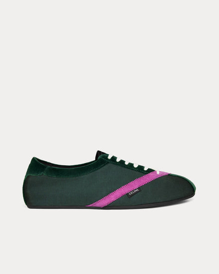 Celine The Flat Dark Green / Purple Low Top Sneakers - 1