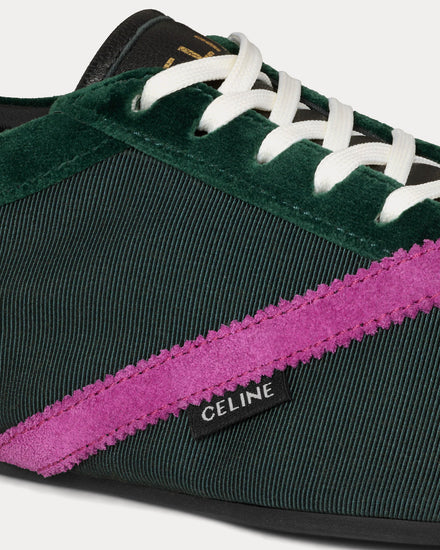 Celine The Flat Dark Green / Purple Low Top Sneakers - 3