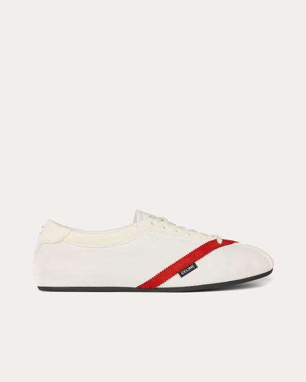 Celine The Flat White / Red Low Top Sneakers - 1