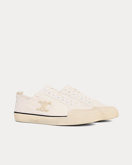 Celine Alan Triomphe in Canvas Optic White Low Top Sneakers - 2