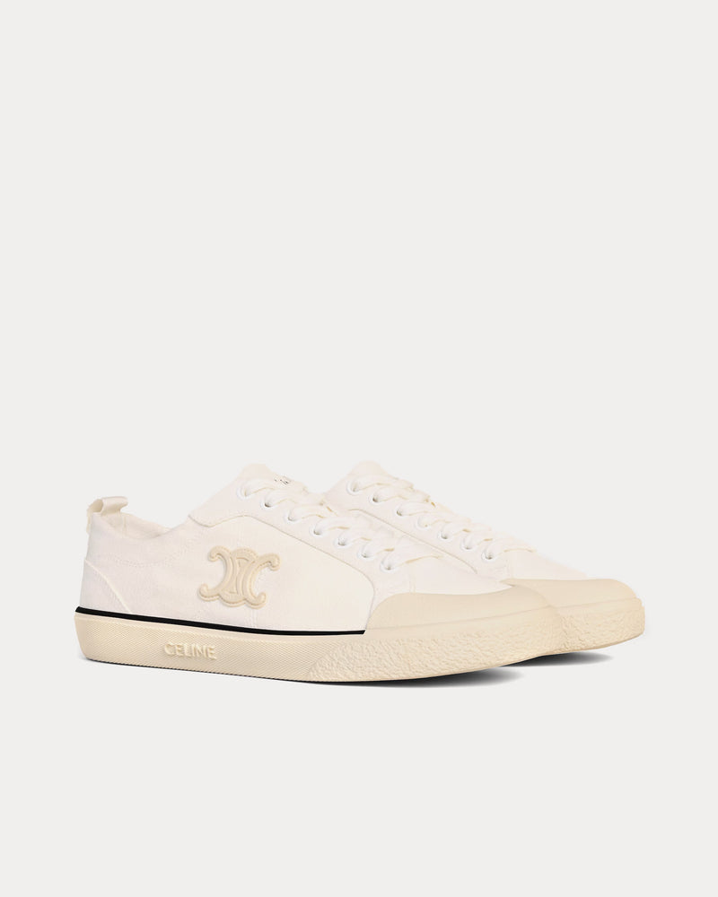 Celine Alan Triomphe in Canvas Optic White Low Top Sneakers - 2
