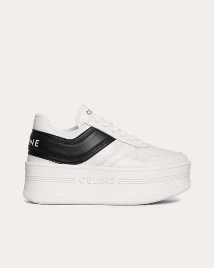 Celine Women's Block Wedge Calfskin Optic White / Black