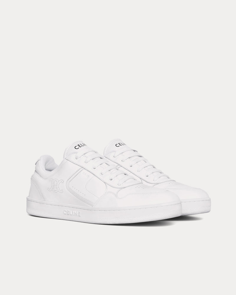 CELINE 26S MINIMAL LACE-UP SHOES IN WHITE CALFSKIN