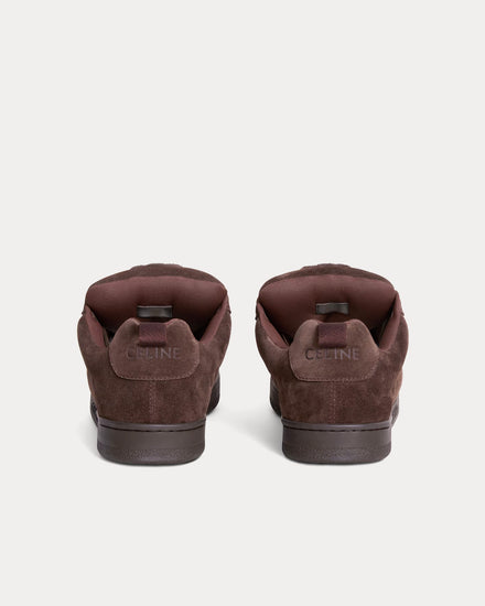 Celine Huntington Suede Calfskin & Mesh Dark Brown Low Top Sneakers - 3