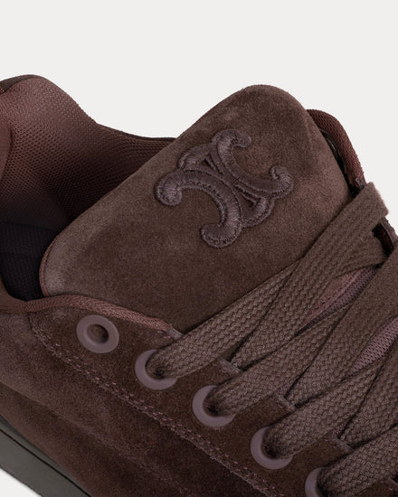 Celine Huntington Suede Calfskin & Mesh Dark Brown Low Top Sneakers - 4
