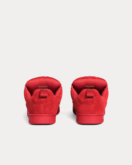 Celine Huntington Suede Calfskin & Mesh Red Low Top Sneakers - 3