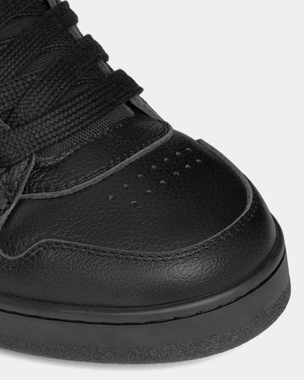 Celine Huntington Tumbled Leather & Mesh Black Low Top Sneakers - 4