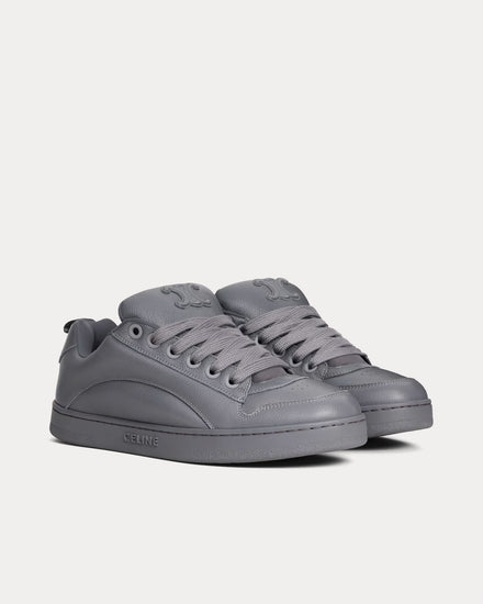 Celine Huntington Tumbled Leather & Mesh Grey Low Top Sneakers - 2