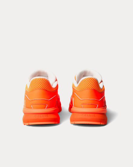 Celine Runner Calfskin & Mesh Fluo Orange Low Top Sneakers - 3