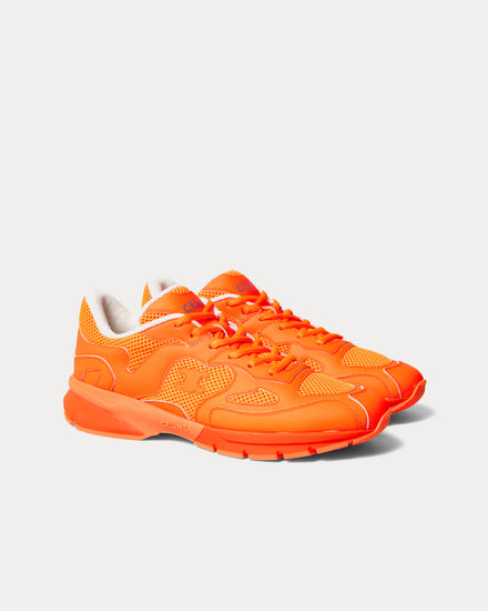 Celine Runner Calfskin & Mesh Fluo Orange Low Top Sneakers - 2