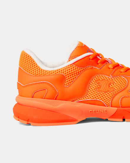 Celine Runner Calfskin & Mesh Fluo Orange Low Top Sneakers - 4