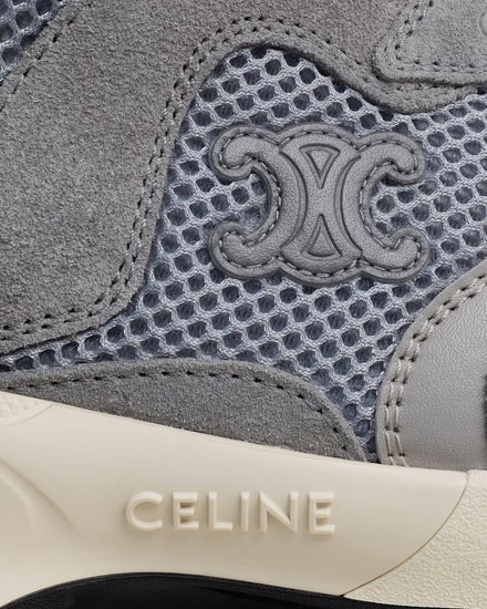 Celine Runner Suede Calfskin & Mesh Grey / Ecru Low Top Sneakers - 5