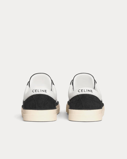 Celine Sunset Suede & Calfskin Black / Optic White Low Top Sneakers - 3