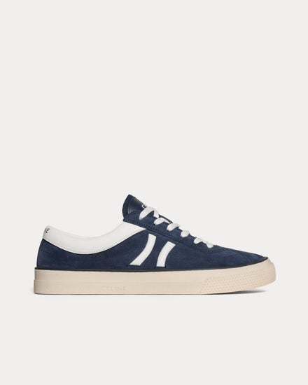 Celine Sunset Suede & Calfskin Blue / Optic White Low Top Sneakers - 1