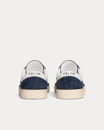 Celine Sunset Suede & Calfskin Blue / Optic White Low Top Sneakers - 3