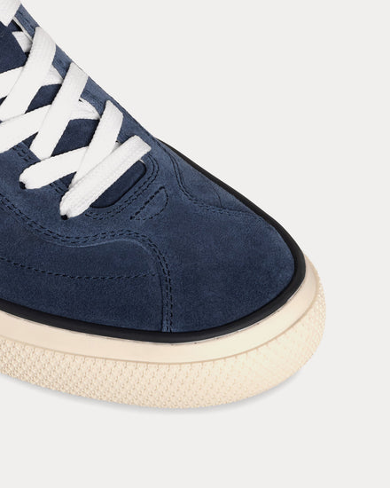 Celine Sunset Suede & Calfskin Blue / Optic White Low Top Sneakers - 4