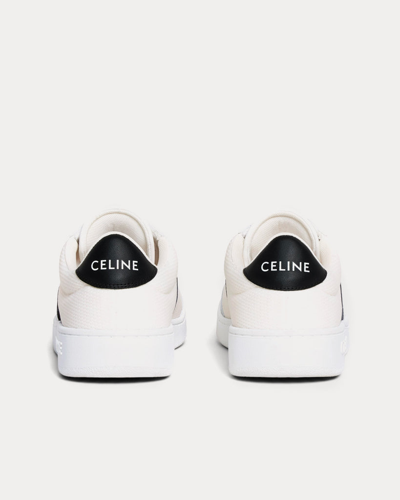Celine Tennis Mesh & Calfskin Optic White / Black Low Top Sneakers
