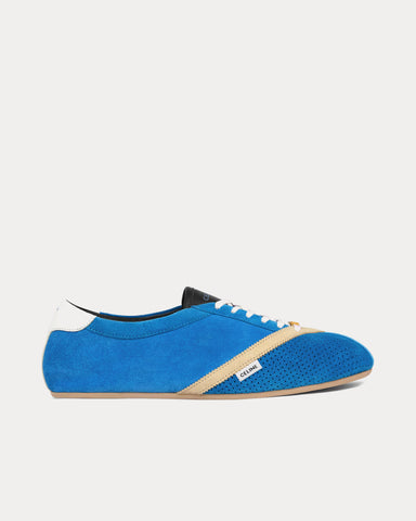 Celine The Flat Blue / Ecru / White Low Top Sneakers