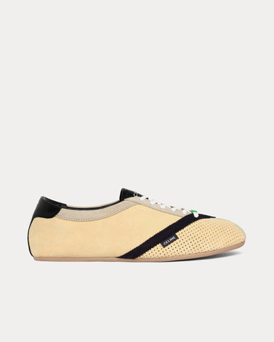 Celine The Flat Ecru / Black Low Top Sneakers
