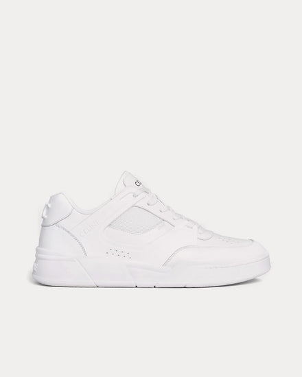 Celine CT-09 Calfskin Leather & Mesh Optic White Low Top Sneakers - 1
