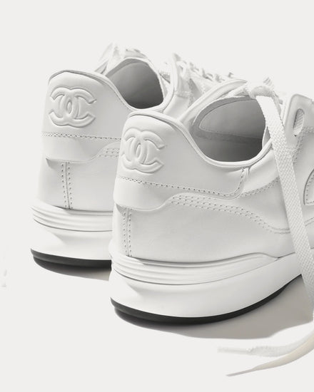 Chanel Shiny Calfskin White Low Top Sneakers - 2