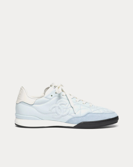 Chanel Shiny Calfskin Blue Low Top Sneakers - 1
