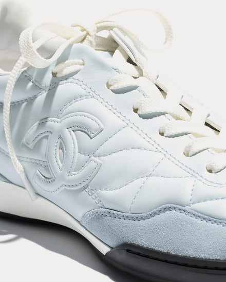 Chanel Shiny Calfskin Blue Low Top Sneakers - 2