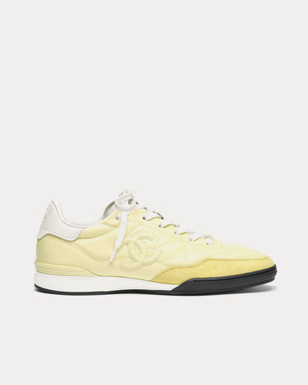 Chanel Shiny Calfskin Yellow Low Top Sneakers - 1