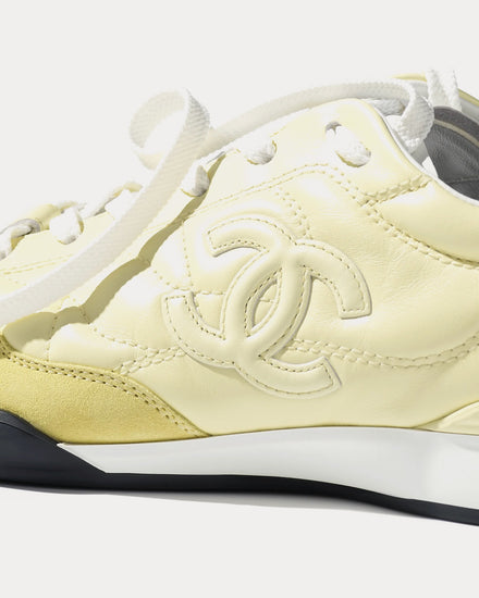 Chanel Shiny Calfskin Yellow Low Top Sneakers - 2