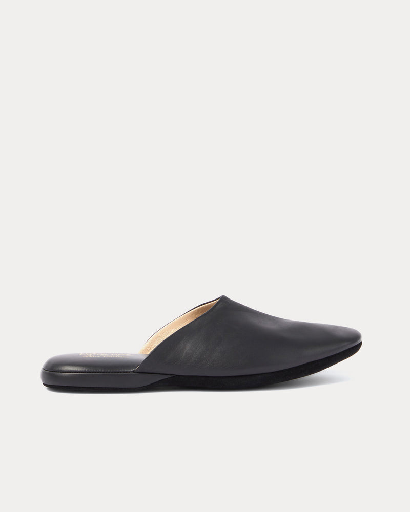 Charvet Leather Black Slippers - 1