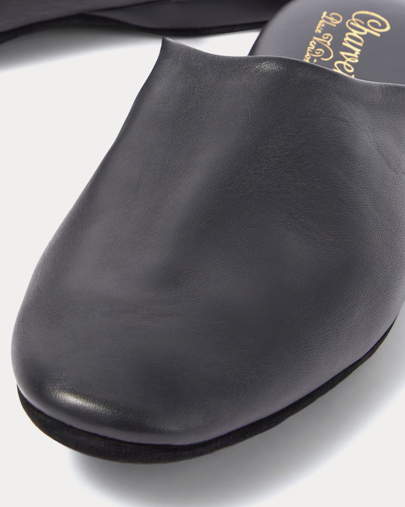 Charvet Leather Black Slippers - 2