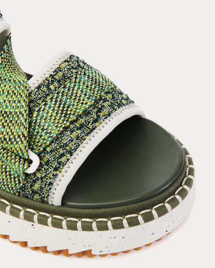 Chloé Lilli Flat Forrest Green Sandals - 3