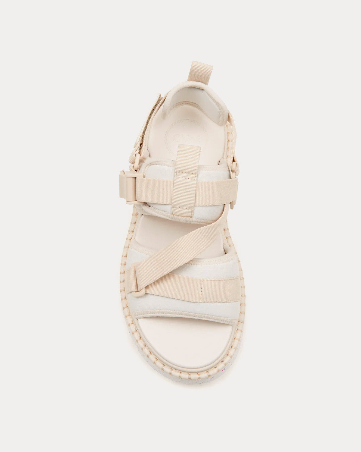 Chloé - Lilli Flat Nomad White Sandals