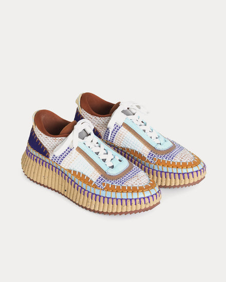 Chloé Nama Blue / Brown Low Top Sneakers - 2