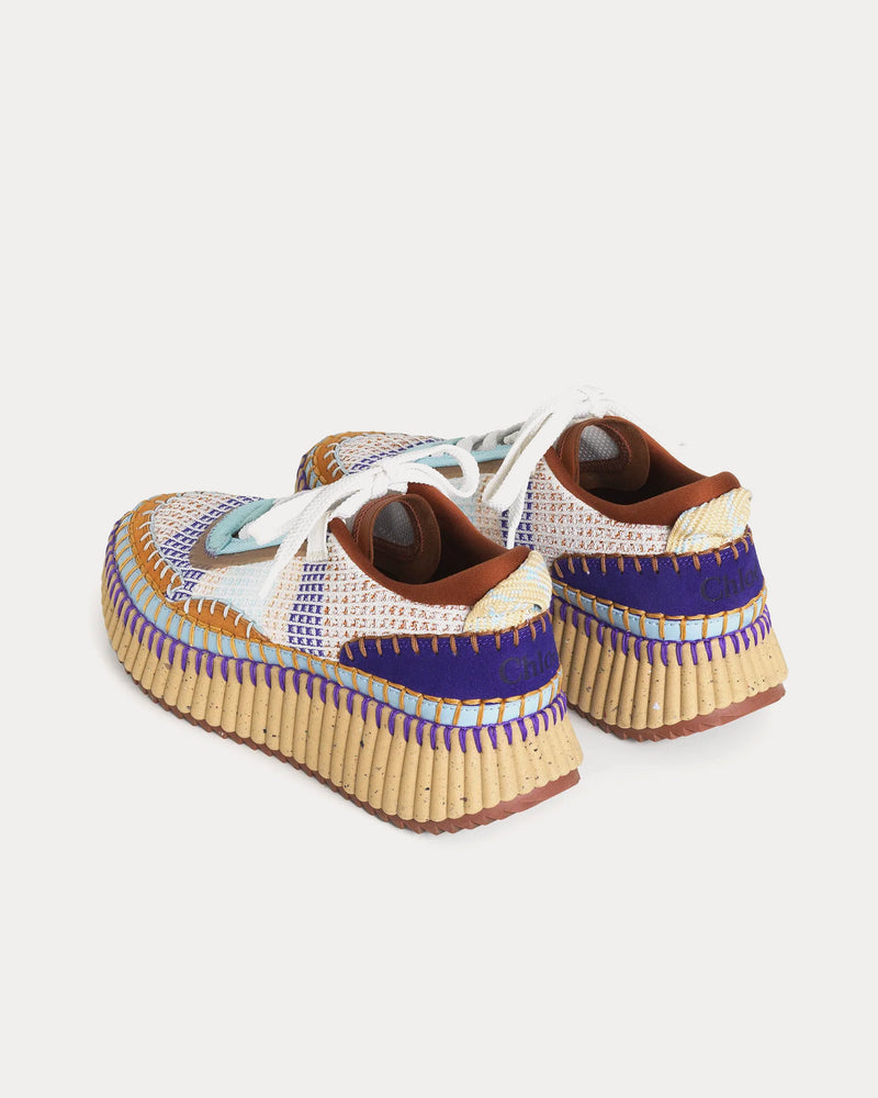 Chloé Nama Blue / Brown Low Top Sneakers - 3
