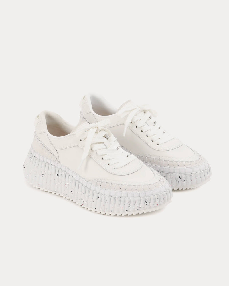 Chloé Nama Brilliant White Low Top Sneakers - 4