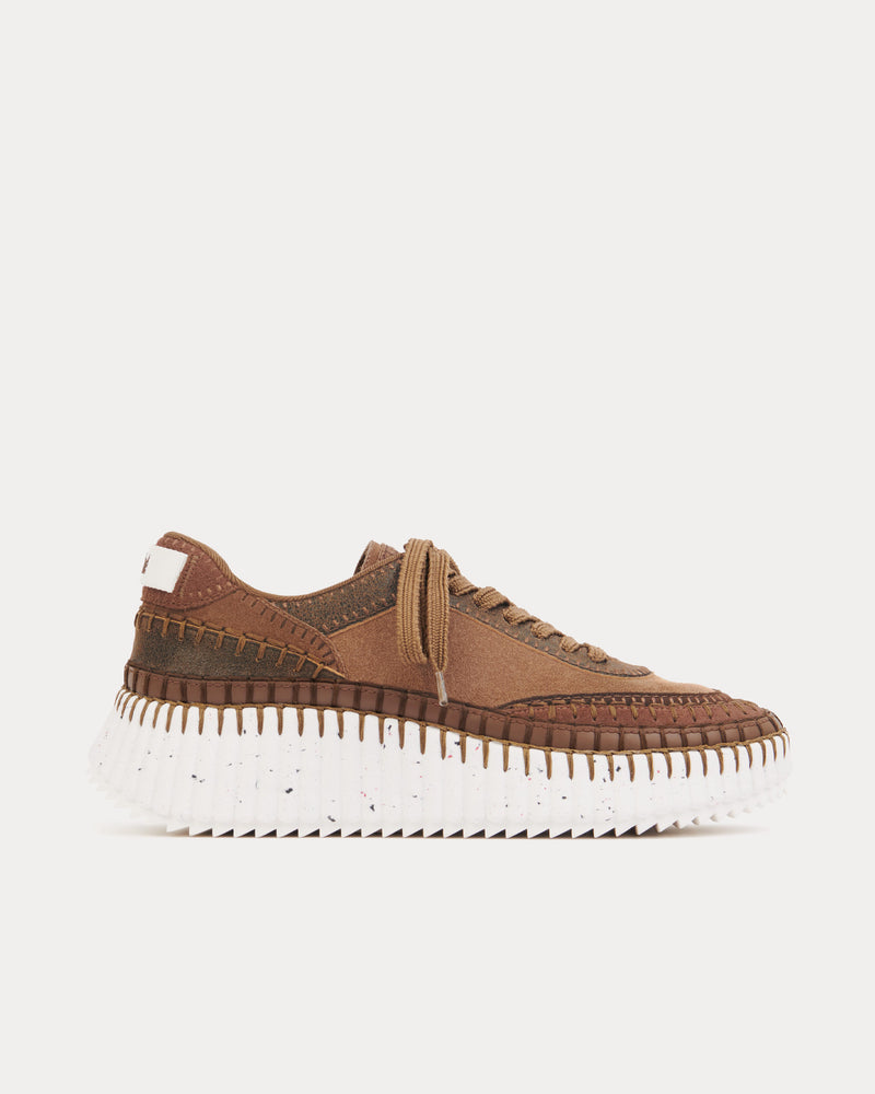 Chloé Nama Oak Brown Low Top Sneakers - 1
