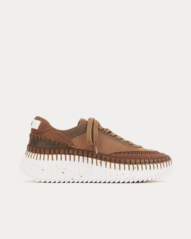 Chloé Nama Oak Brown Low Top Sneakers