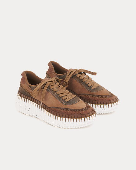 Chloé Nama Oak Brown Low Top Sneakers - 3