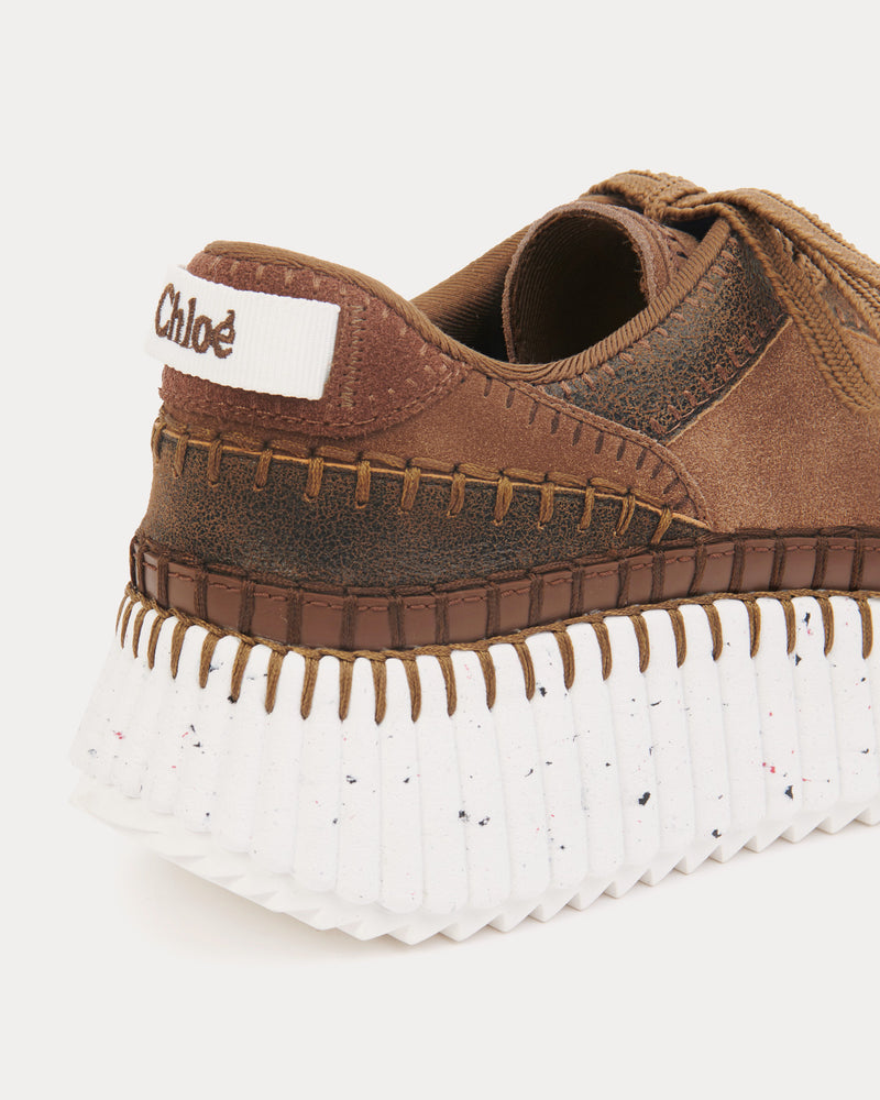 Chloé Nama Oak Brown Low Top Sneakers - 5