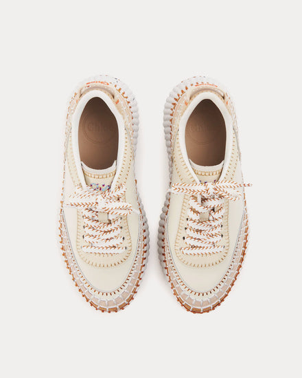 Chloé Nama Pearl Beige Low Top Sneakers - 2