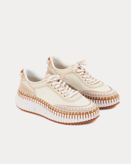 Chloé Nama Pearl Beige Low Top Sneakers - 3