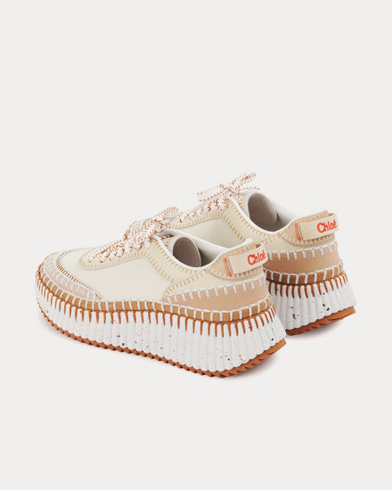 Chloé Nama Pearl Beige Low Top Sneakers - 4